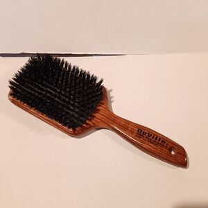 Deville By Spornette Cushion Paddle Brush-Boar Bristles-Wooden Handle-Unisex-344